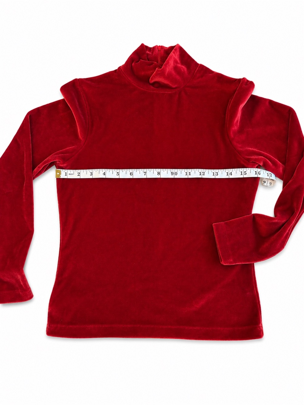 Limited American Red Velvet Top size S vintage 80s era - Picture 4 of 8